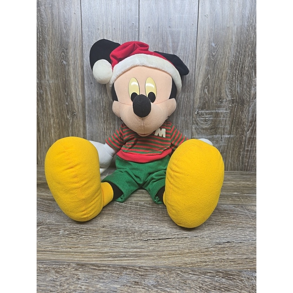 19" Disney Mickey‎ Mouse Plush Holiday Stuffed Animal with Santa Cap